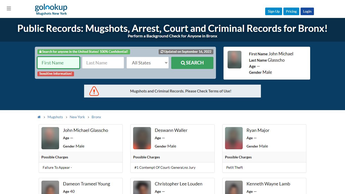 Mugshots Bronx, Arrest Records Bronx - GoLookUp